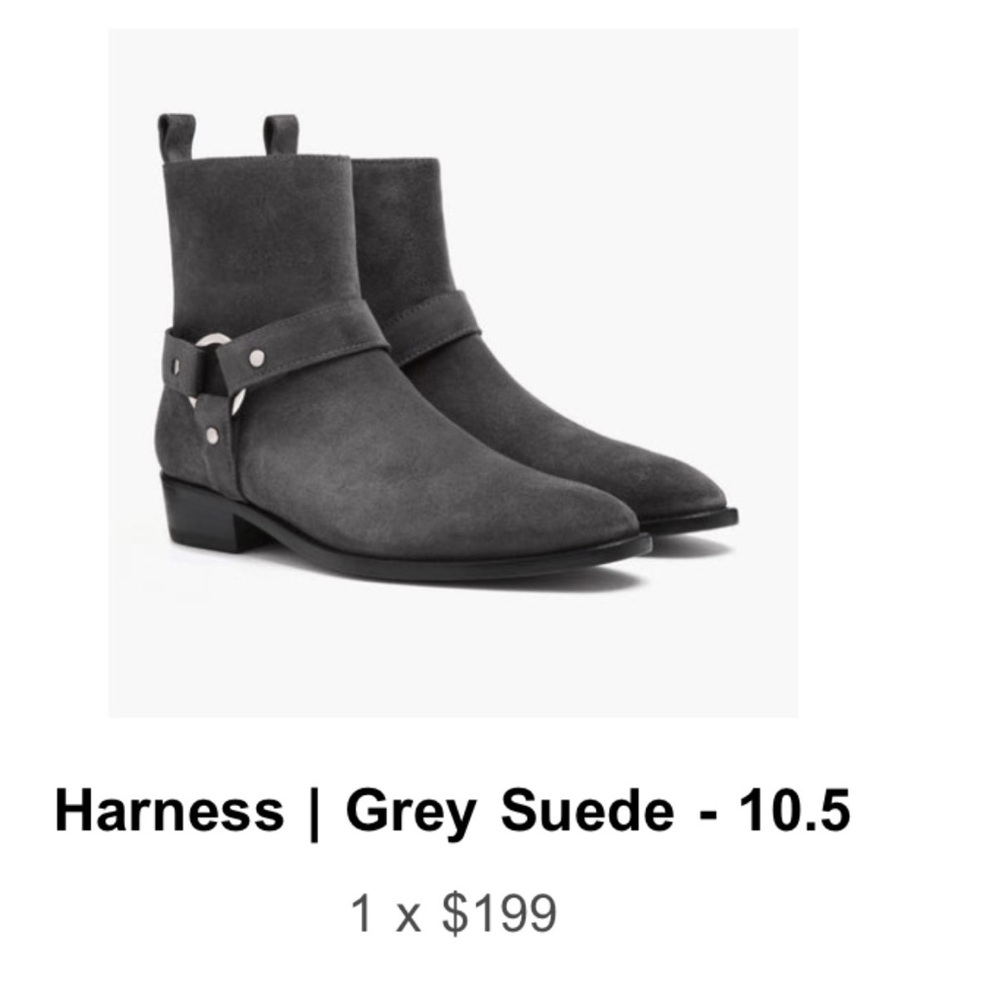 Thursday Boot Company Grey Suede Harness Boots